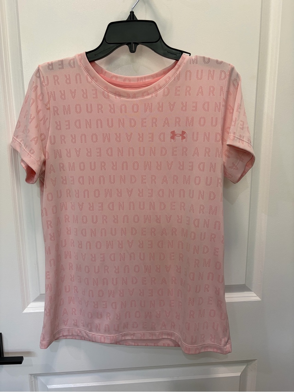Under Armour Light Pink Logo Repeat-Print Performance Tee